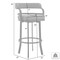 Armen Living Prinz 26" Counter Height Swivel Gray Faux Leather and Brushed Stainless Steel Bar Stool LCPRBAGRBS26 - alternate 5